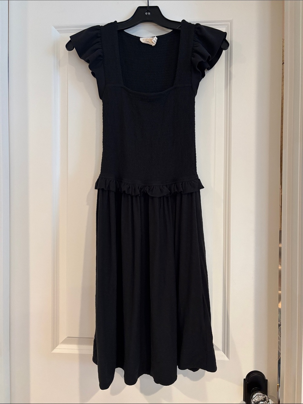 Nation LTD Black Smocked Top Mini Dress
